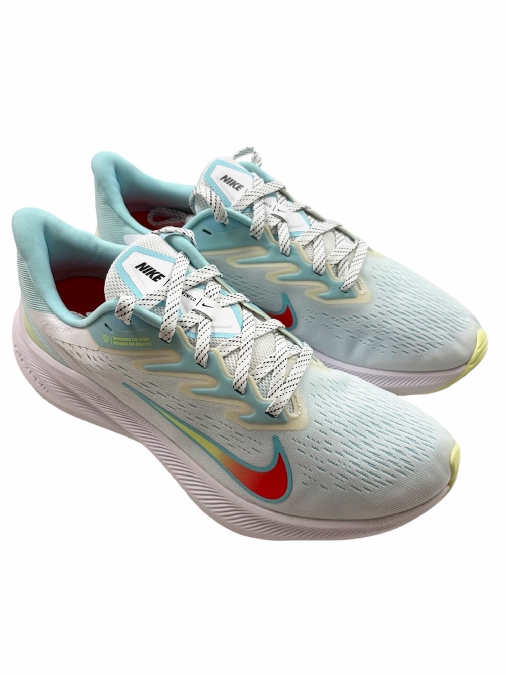Nike Air Zoom Winflo 7 Glacier Ice Running Sneakers White Aqua Cushioned Sz 9
